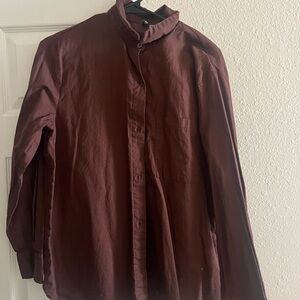 H&M Burgundy Collared Shirt